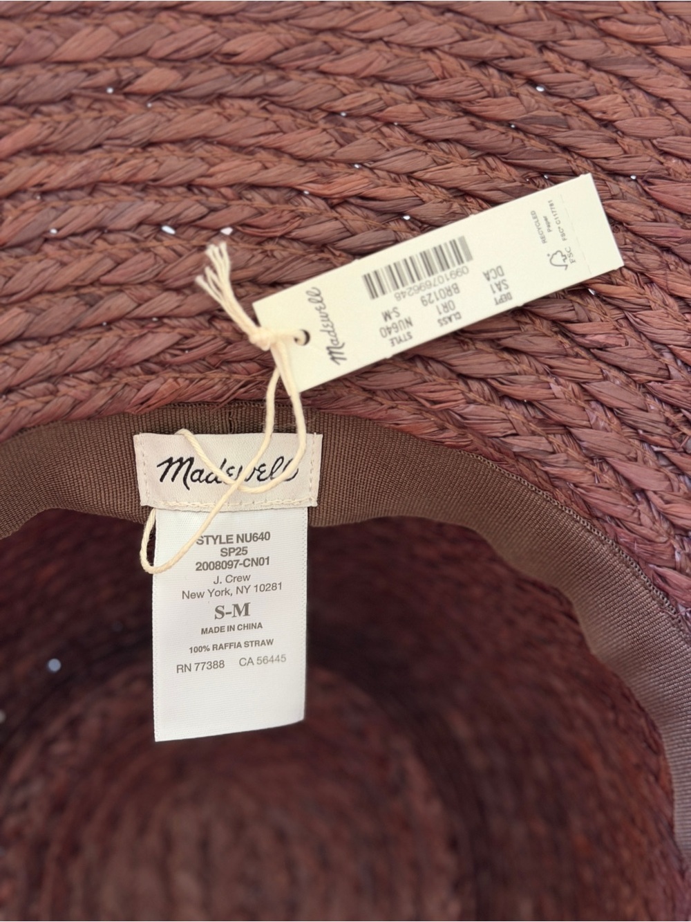NWT! Madewell Rafia Hat. NEVER WORN! - Picture 5 of 5